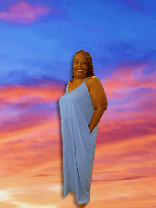 Blue Bombshell Maxi Dress