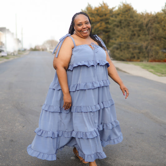 Periwinkle Ruffle Dress