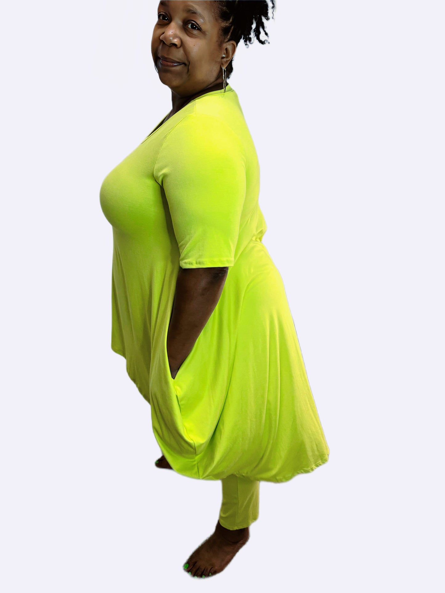 Lime Green High Lo 2 Piece Set