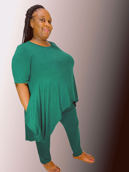 Green High Lo 2 Piece Set