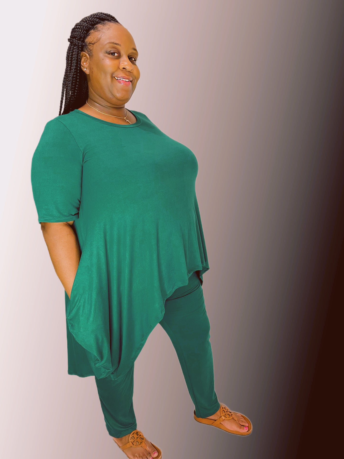 Green High Lo 2 Piece Set