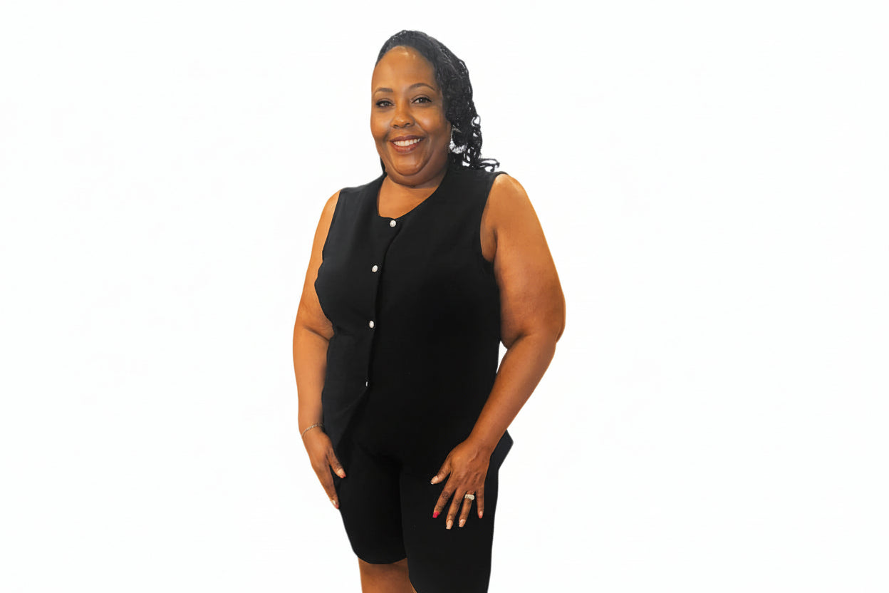 2 Piece Black Vest Set