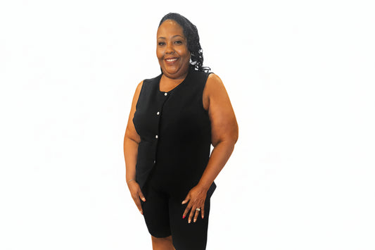 2 Piece Black Vest Set