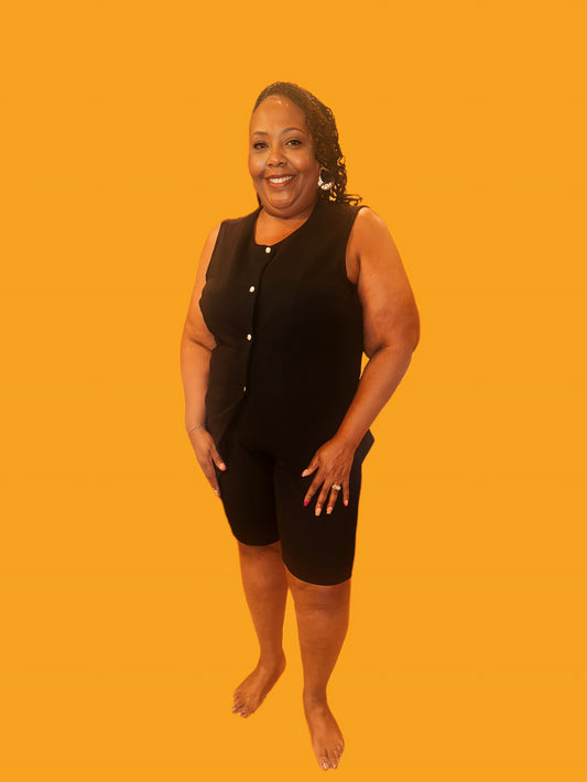 2 Piece Black Vest Set