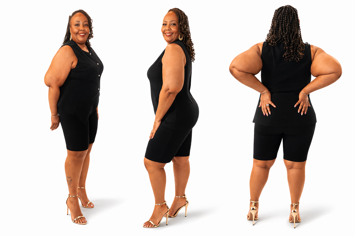 2 Piece Black Vest Set