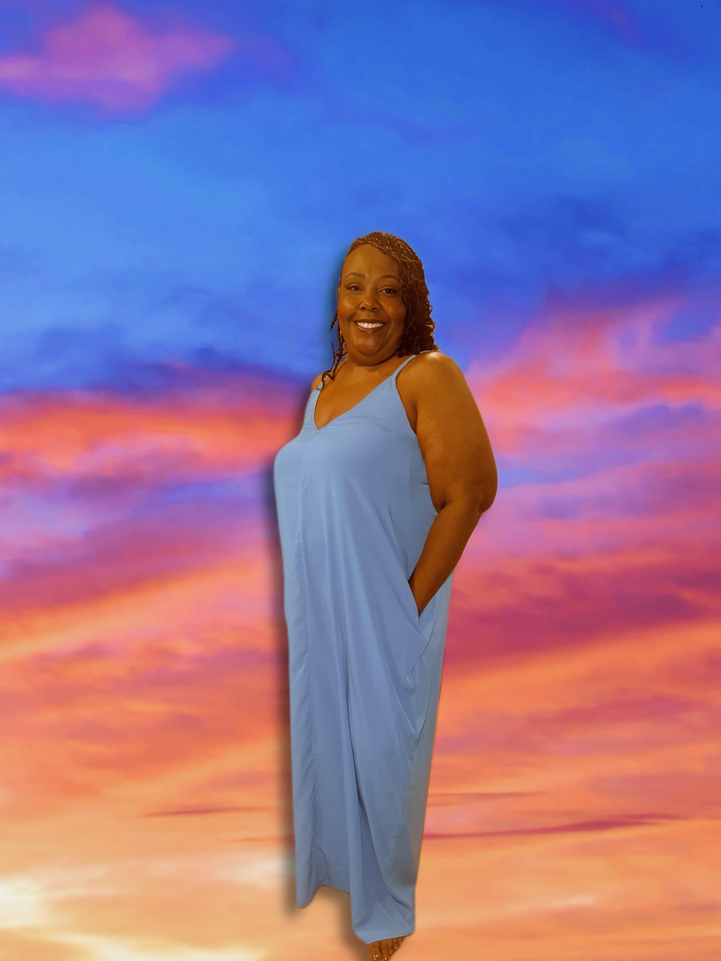 Blue Bombshell Maxi Dress