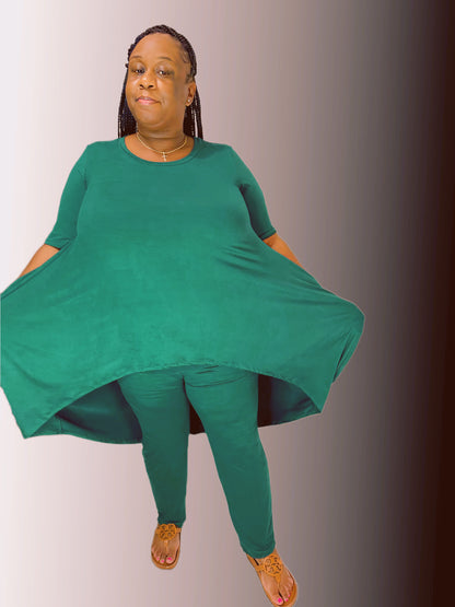 Green High Lo 2 Piece Set