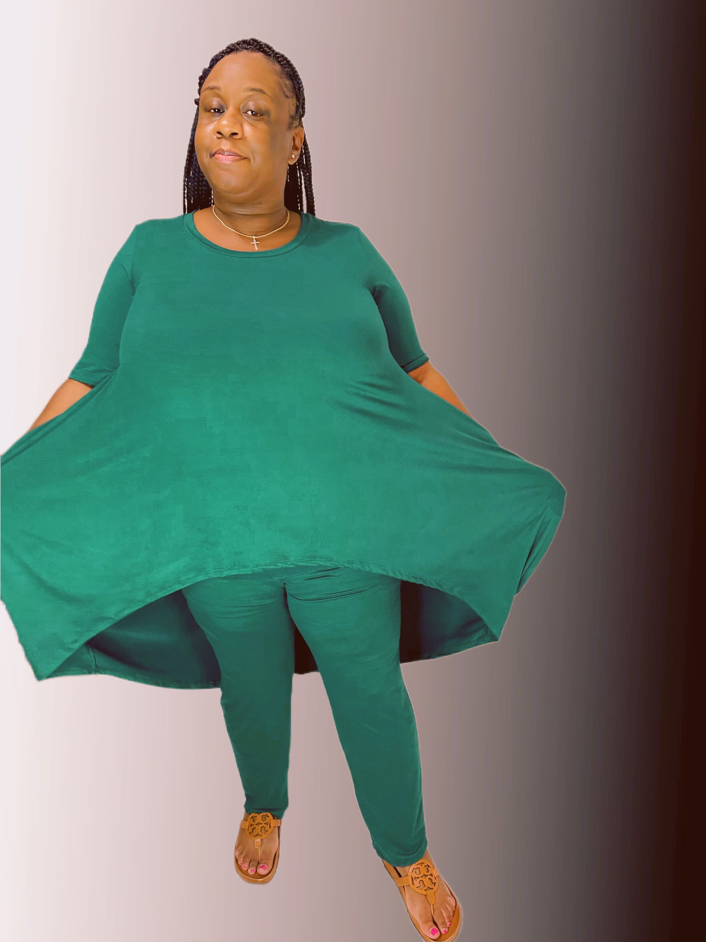 Green High Lo 2 Piece Set