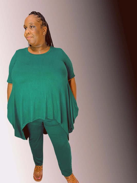 Green High Lo 2 Piece Set