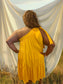 Mustard Yellow One Shoulder Strap Dress