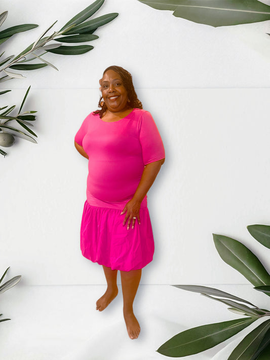 Hot Pink Soft Knit Dress