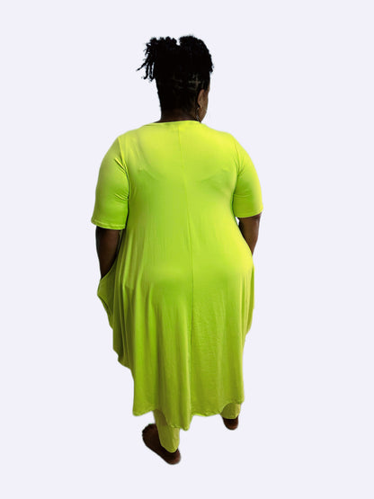 Lime Green High Lo 2 Piece Set