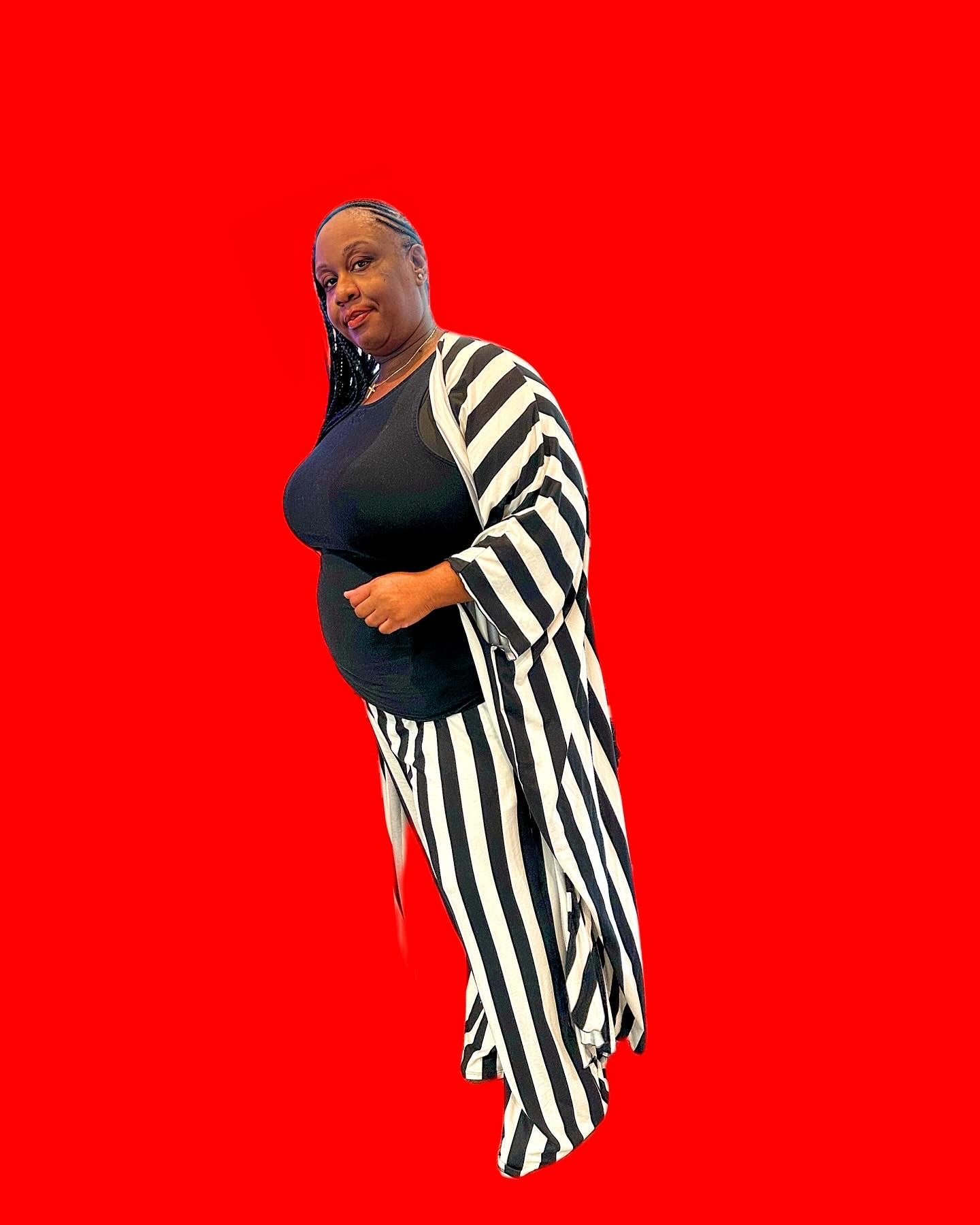 Black & White Stripe 2 Piece Set