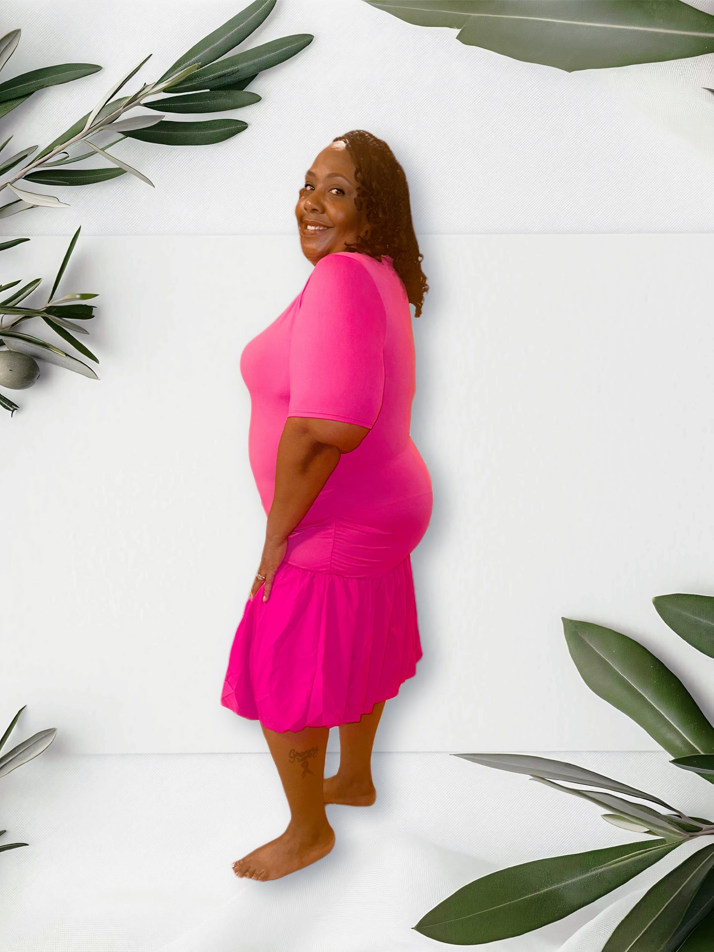 Hot Pink Soft Knit Dress