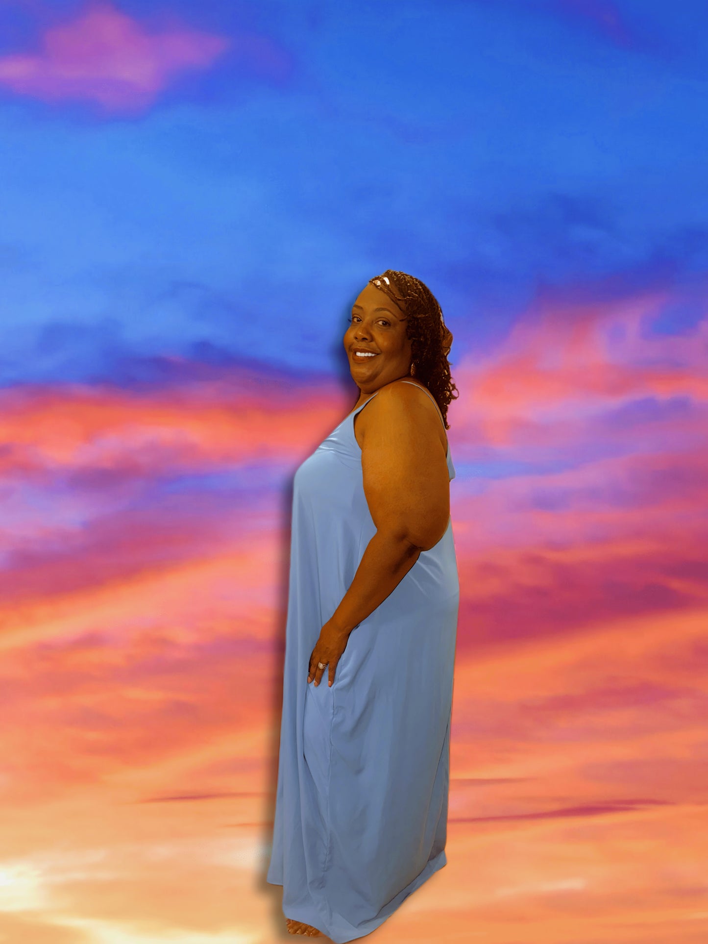 Blue Bombshell Maxi Dress