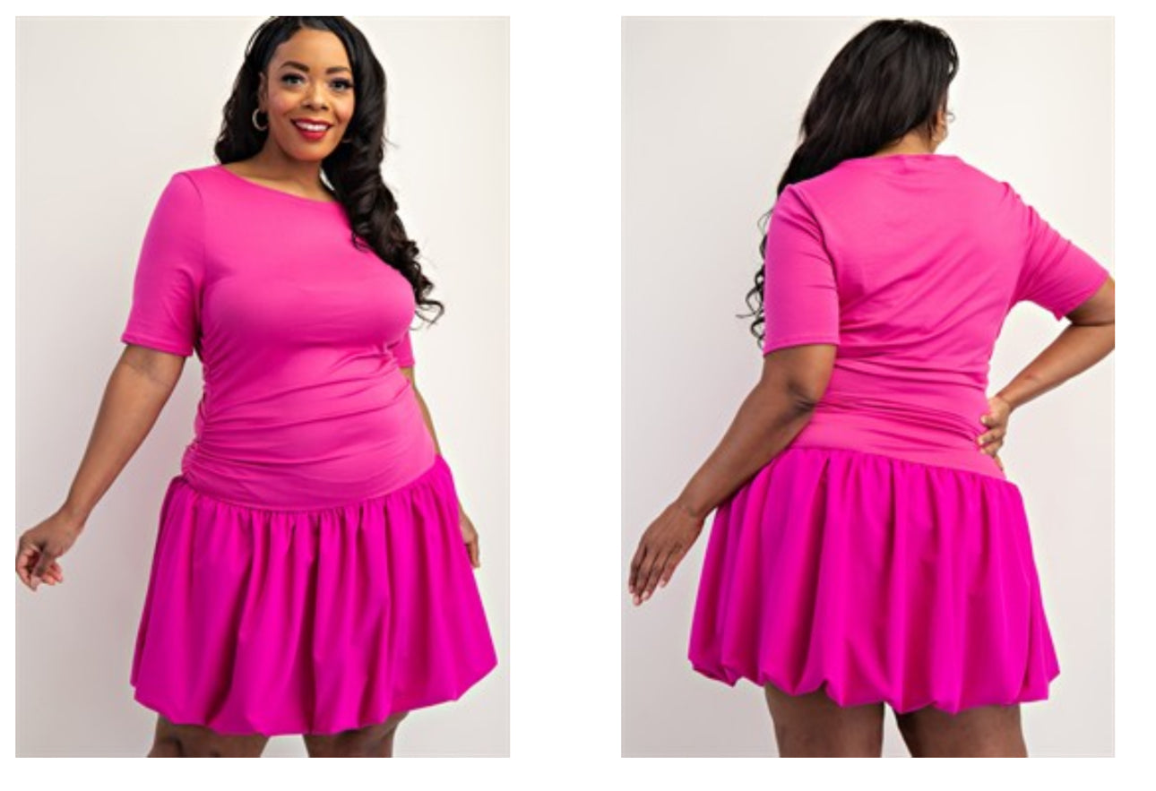 Hot Pink Soft Knit Dress